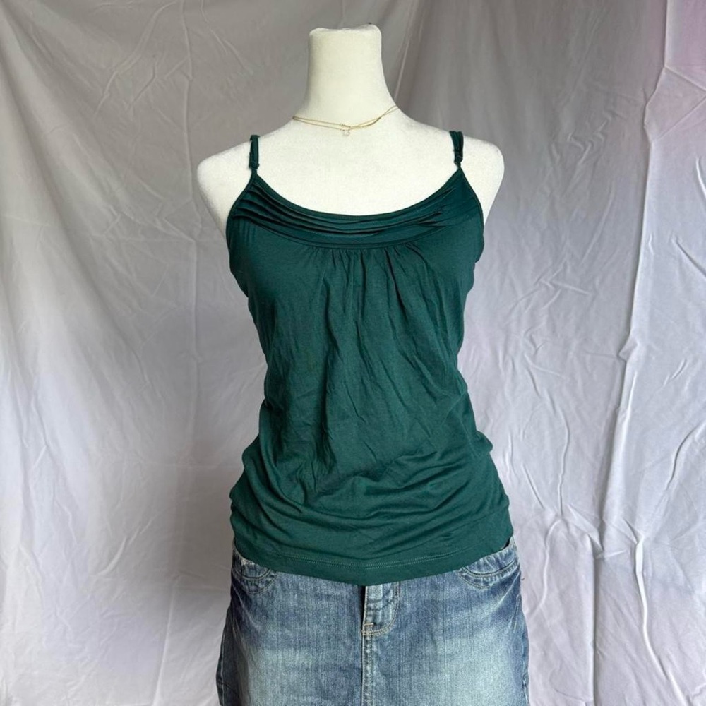 forest green ann taylor loft camisole